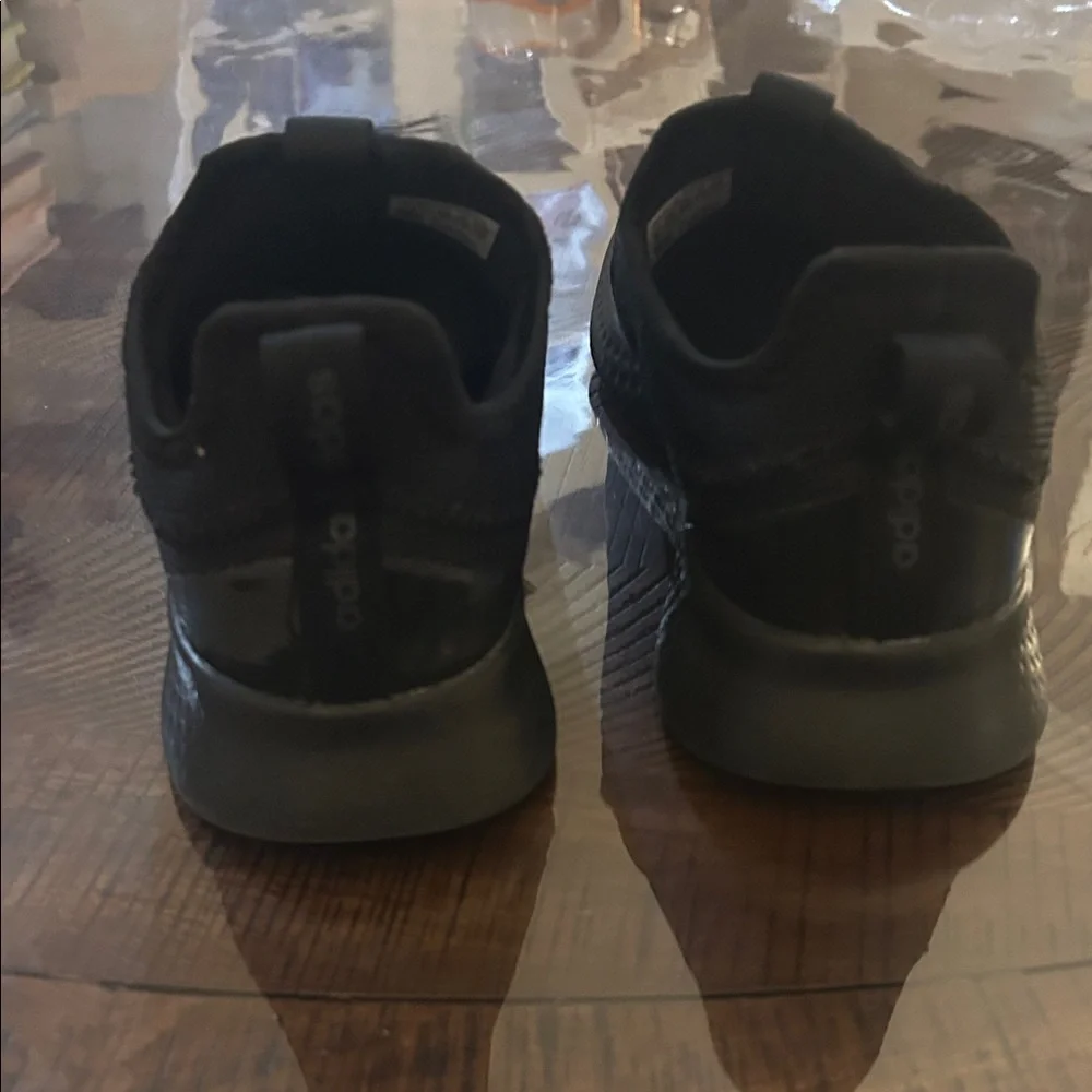 Adidas Black Slip-On Shoes with Iridescent Logo - Picture 3 of 5